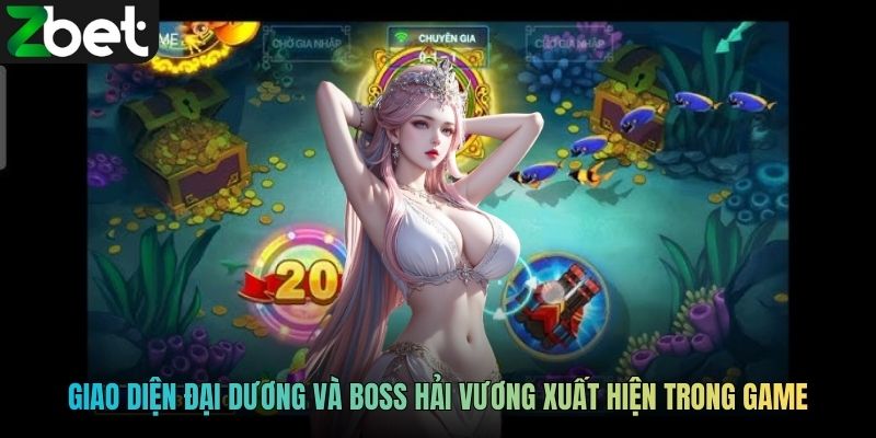 Giao diện đại dương và boss Hải Vương xuất hiện trong game